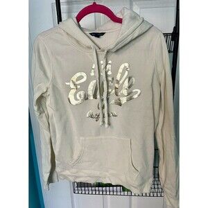 American Eagle Hoodie Sweatshirt White Pullover Womens Size M Lightly Worn